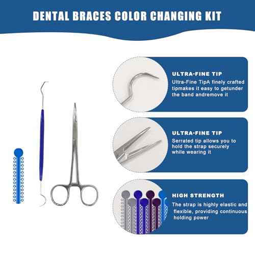 TTKBHHQ-Multi-Color Orthodontic Ligatures 2080 Pieces and DIY Tools, Braces Rubber Band Tool Set