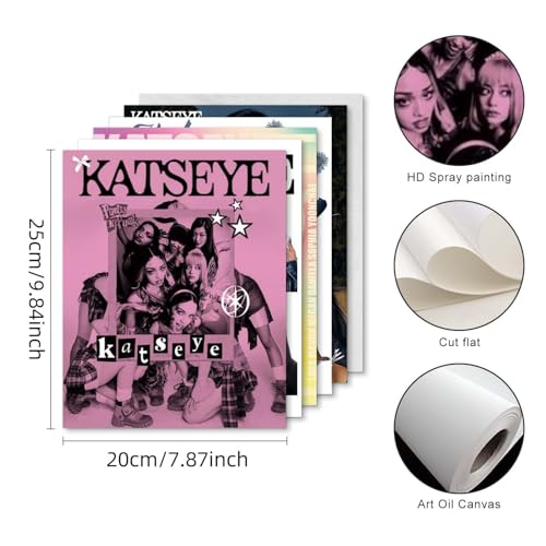 TUOCYERD Katseye Music Wall Art Posters Set of 6 8x10 Inches for Teens Room Decor