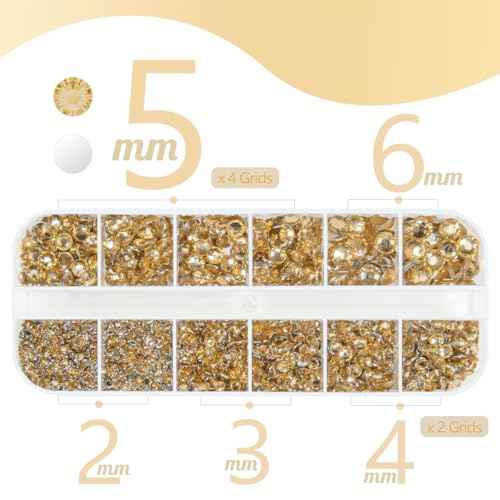 Champagne Golden Crystal Resin Rhinestones w B7000 Jewelry Glue for Bedazzling Crafting 2mm 3mm 4mm 5mm 6mm Flatback Stones Diamonds Crystals Gems for Nails Face Eyes Makeup Tumblers DIY Crafts