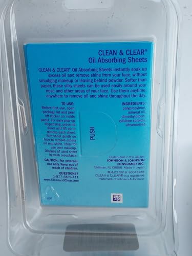 Clean & Clear Oil-Absorbing Blotting Sheets, 50-Count (4-Pack)