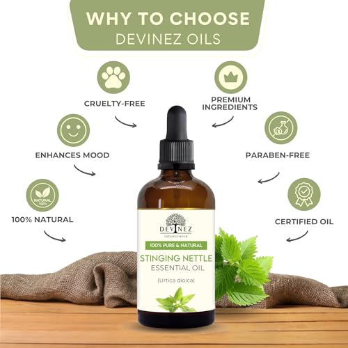 Stinging Nettle Essential Oil, 30ml/ 1.01 Fl Oz (Urtica dioica) - 100% Natural & Undiluted, for DIY Skin & Haircare,