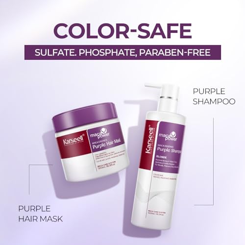 Karseell Purple Hair Mask & Shampoo Set for Blonde & Gray Hair