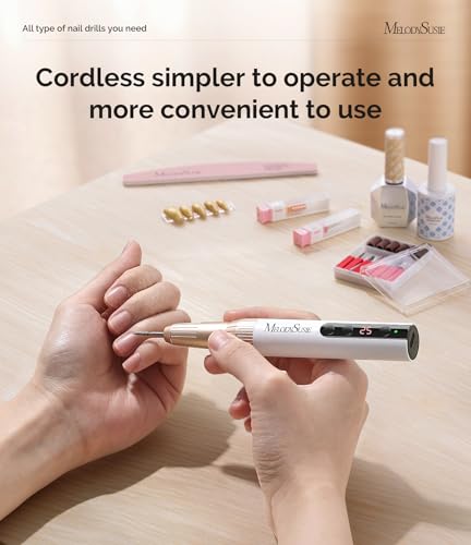MelodySusie Cordless Nail Drill PC180E - 25000RPM Rechargeable File