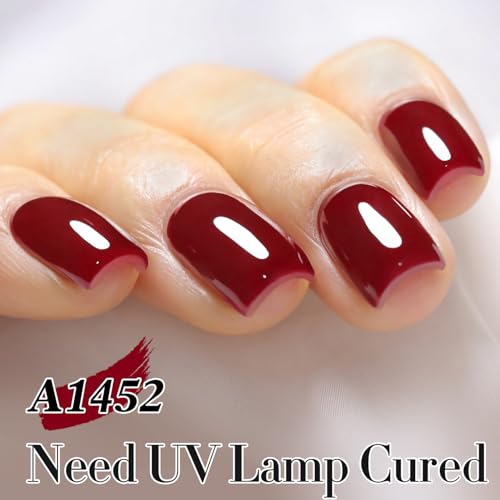 Double Rhythm Burgundy Red Gel Polish 15ML - Same Color, Soak Off Nail Art