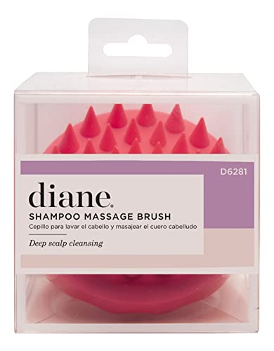 Diane Shampoo Massage Brush, Coral (Pack of 2)