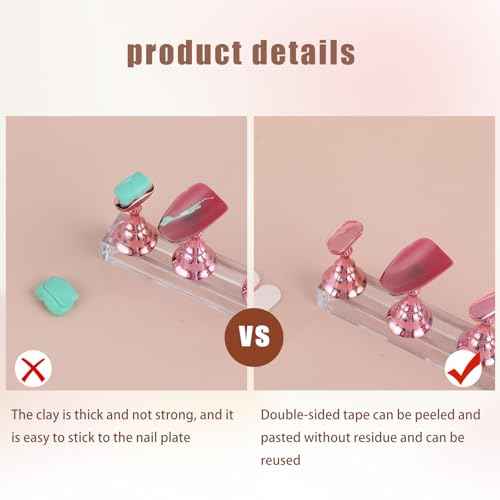 1200 Pcs False Tip Double Sided Adhesive Tapes for Nail Art Display - Pre-cut Strips for Nail Art Holder and Display Book