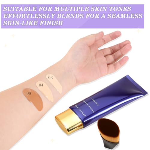 Waterproof Body Foundation Cream with Brush - Full Coverage Makeup