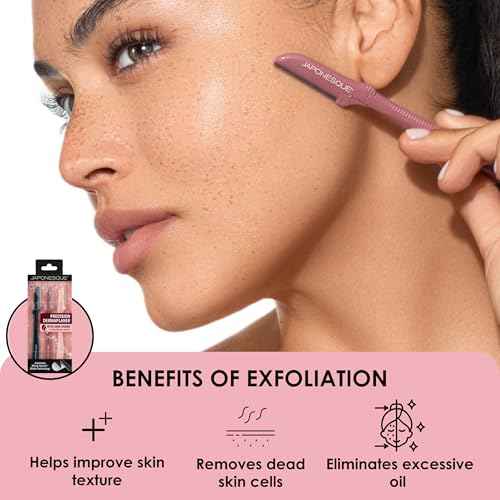 JAPONESQUE Precision Dermaplaner Facial Razors ? 2pk 6 Piece Set, Eyebrow and Facial Hair Single Blade Razors for Women and Men, 2pk, 6ct.