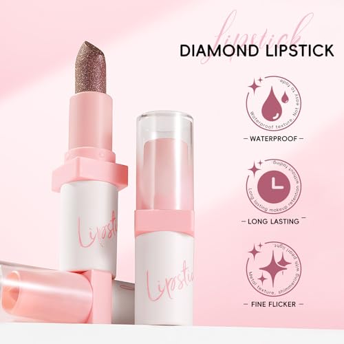 Metallic Dark Brown Lipstick & Liner Set - Diamond Shine