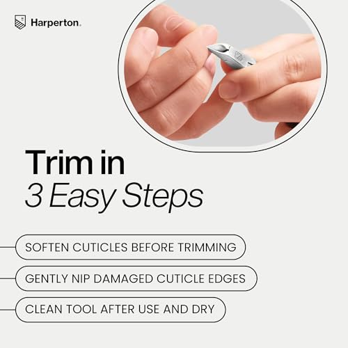 Harperton Stainless Steel Cuticle Nipper - Non-Slip Precision Trimmer
