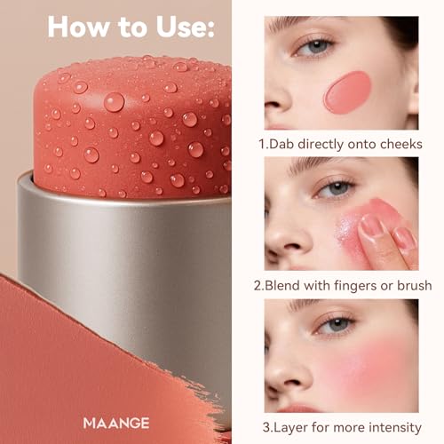 MAANGE Multi-Use Blush Stick – Cream Blush for Cheeks, Eyes & Lips