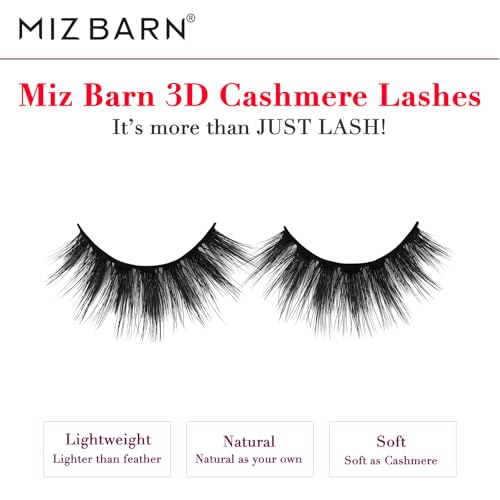 Miz Barn Products 3D Cashmere Dramatic Fluffy Wispy Handmade Reusable False Eyelashes Volume Soft Strip Lashes Multipack 5 Pairs Multi-layered Effect Eyelashes (CG211)