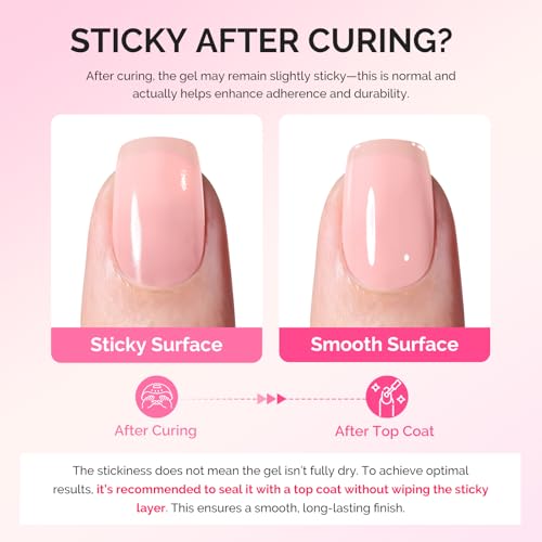 MelodySusie Blush Pink Builder Gel Set - 6 Colors, Thickening UV Nail Extension, Soak Off, Rhinestone Nail Glue Gift for Women
