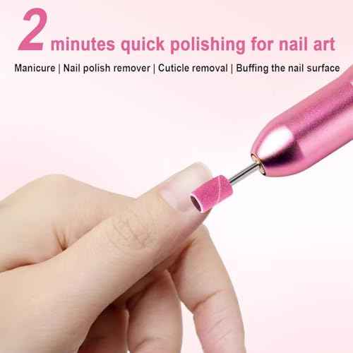 Nail Drill Bits 100 Pcs Sanding Bands for Nail Drill, Nail Tips for Drill Bits Nail Tech, Mix 80#120#180#240# Fine Grit File Sanding Bands for Acrylic Gel Manicures and Pedicure