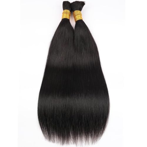 Human Braiding Hair for Boho Braids 22inch Straight Bulk Human Hair Extensions for Braiding No Weft Brazilian Virgin Human Braiding Hair for Black Woman Straight 1 Bundle 100g Natural Black