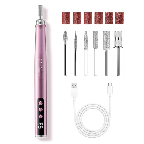 Cordless Nail Drill for Beginners - 25000RPM E-File Kit, Pink