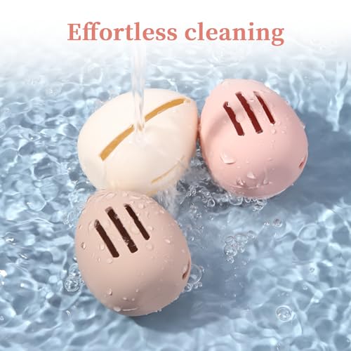 Khaki Cosmetic Travel Cases with Makeup Sponge Holder - Egg-Shaped Silicone Organizer