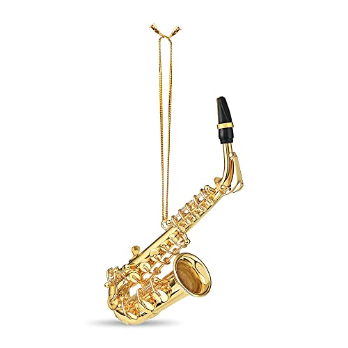 Broadway Gift Company Musical Instrument Christmas Ornament (4.5" Gold Saxophone)