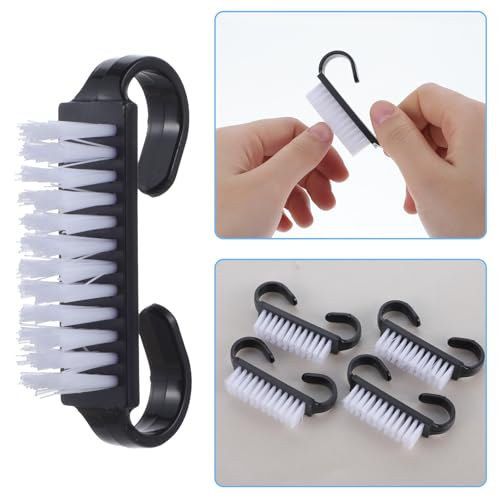 20-Pack Nail Brush Cleaner Set - Ergonomic Black Nylon Brushes
