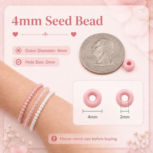 4mm Seed Beads Jewelry Making Kit with 24 Colors & Charms - Bracelets & Accessories