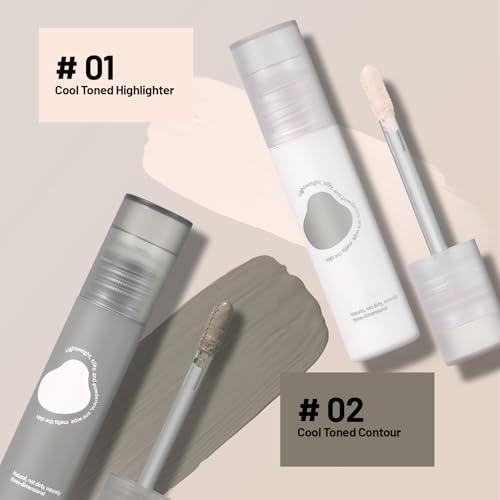 HOSAILY Cool Toned Grey Liquid Contour & Highlighter Stick Set
