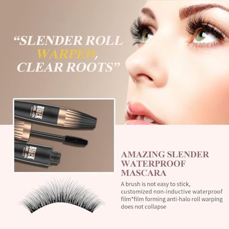 4D Silk Fiber Mascara - Waterproof Black Lengthening & Volumizing