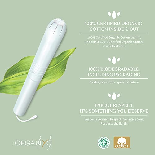 Organyc 100% Organic Cotton Tampons Regular 16 Count with Cardboard Applicator