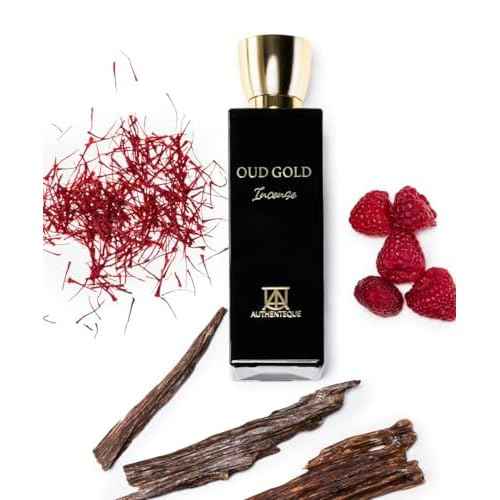 Oud Gold Incense - Arabian Perfume for Women and Men, Unisex Perfume 2.7oz (80ml) - Inspired by L.V O.mbr? N.omade,Strong & Seductive - Oud, Rose, Saffron, Amberwood & Raspberry