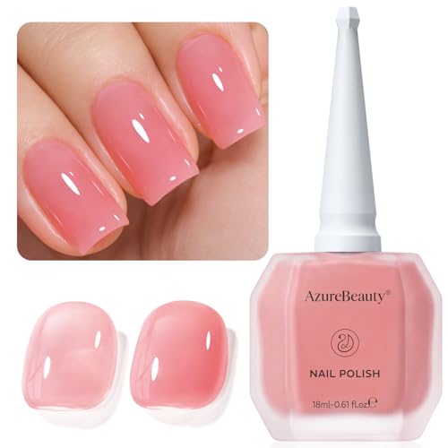 AzureBeauty Jelly Nail Polish 18ml Blush Pink Semi-Translucent