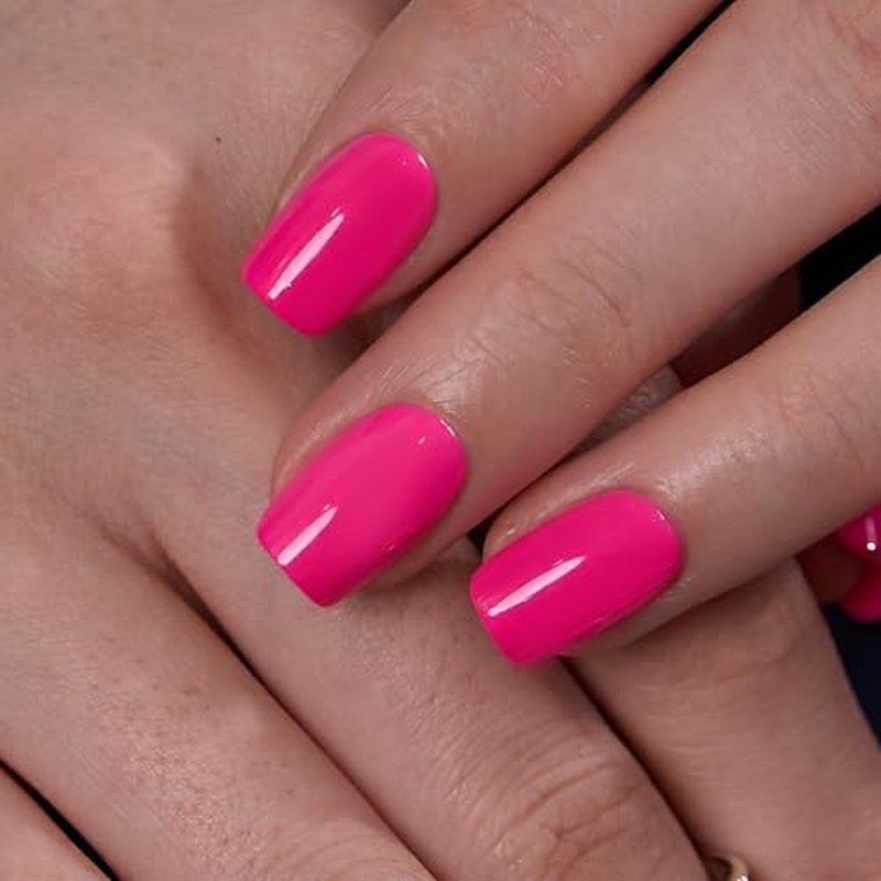 CurvLife Press On Nails Short Square Soft Gel French Tips