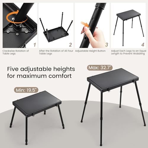 Joligrace Rolling Manicure Table with 5 Drawers - Foldable Nail Desk