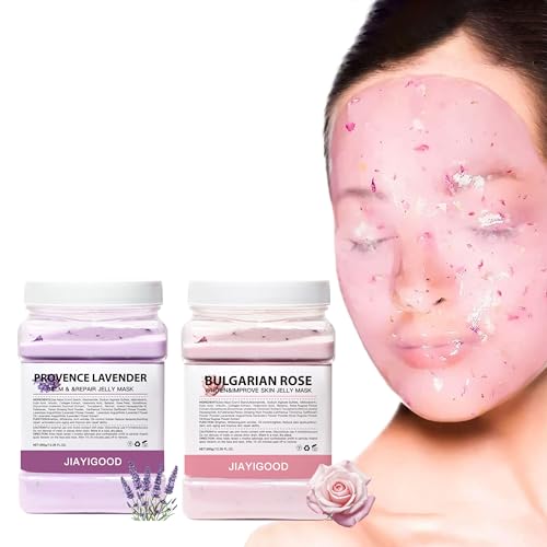 Jelly Mask for Facials Professional, Hydrating & Moisturizing Peel-Off Natural Gel Face Mask SkinCare, Professional Spa Use Jelly Face Masks, Deep Hydration (Lavender+Rose)