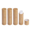 Bamboo Lip Balm Tubes, 5.5g Refillable DIY Cosmetic Containers, Pack of 4