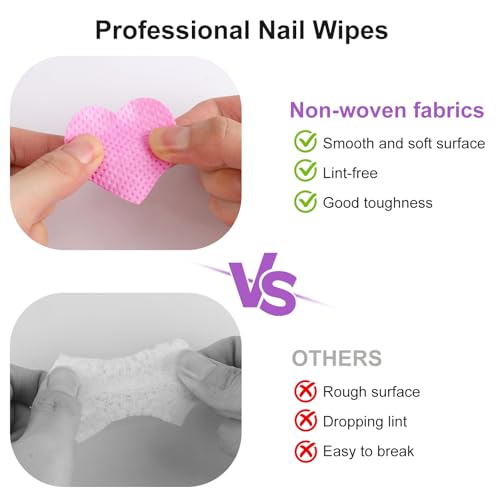1080 Lint-Free Nail Wipes with Pump Dispenser Bottle