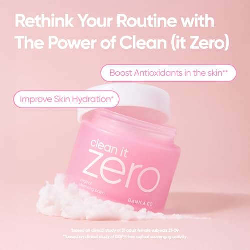 BANILA CO Clean It Zero Original Cleansing Balm Duo | Big Size 180ml + Travel Size 50ml | Korean Makeup Remover & Facial Cleanser | Vegan, Acerola Berry & Vitamin C