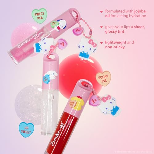 Hello Kitty Tinted Lip Oil with Jojoba Oil & Keychain Charm