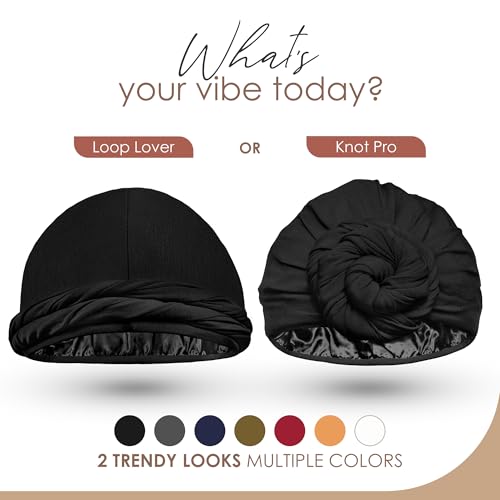Silk Satin Lined Halo Turban Head Wrap for Men & Women