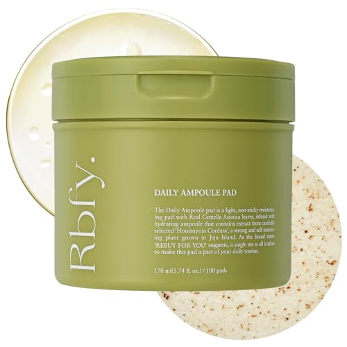 Daily Ampoule Pad (100 Pads) ? Korean Vegan Toner Pads for Soothing, Calming & Deep Hydration | for Dry, Stressed, and Sensitive Skin | Centella Asiatica & Panthenol | Korean Skincare