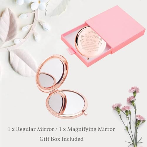 16th Birthday Gifts for Women 2-in-1 Compact Makeup Mirror