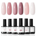 Modelones 6 Colors Gel Nail Polish Set - Nude Pink & Milky White Soak Off