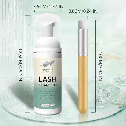 Lash Shampoo Kit Eyelash Extension Cleanser, Eyelash Shampoo for Lash Extensions, Lash Cleaner Eyelid Foam Cleaning Kit for Salon Home Use (Tea Tree)