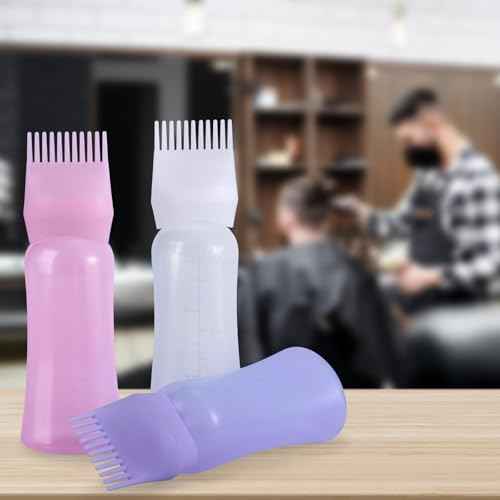 Root Comb Applicator Bottle 6 Ounce Hair Oil Applicator for Hair Dye, Hair Oiler Comb Bottle with Graduated Scale