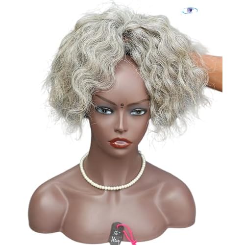 Salt & Pepper Wavy Natural Gray Indian Raw Hair Bundles (12" Wavy One Bundle)