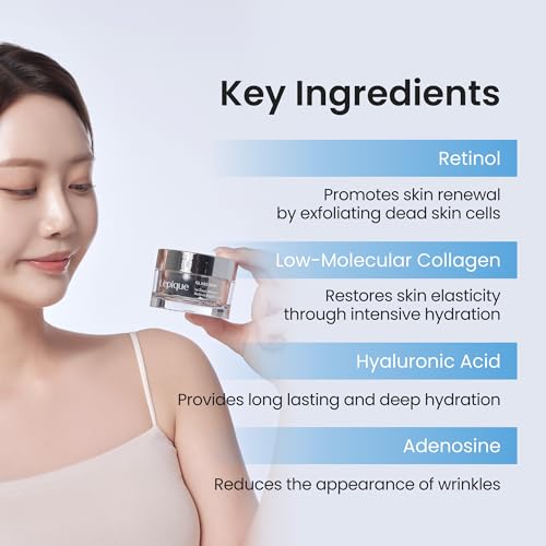 Lepique Retinol Night Cream 1.69oz – Korean Anti-Aging Face Moisturizer