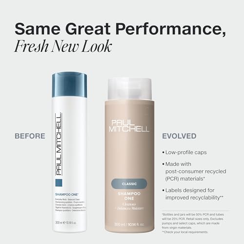 Paul Mitchell Shampoo One, Cleanses + Balances Moisture and Paul Mitchell The Conditioner, Classic Leave-In, Softens + Adds Moisture, For All Hair Types, 33.8 fl. oz., Set