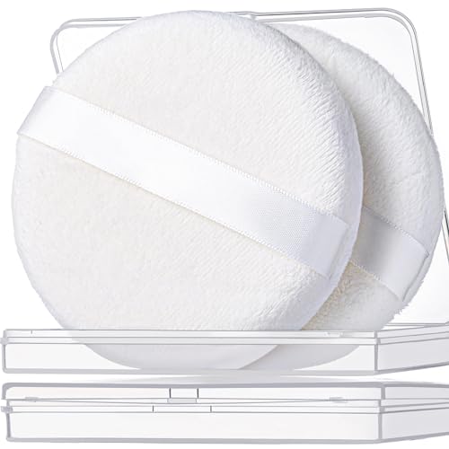 Teenitor 2pcs Powder Puff Large Body Powder Puffs with Container