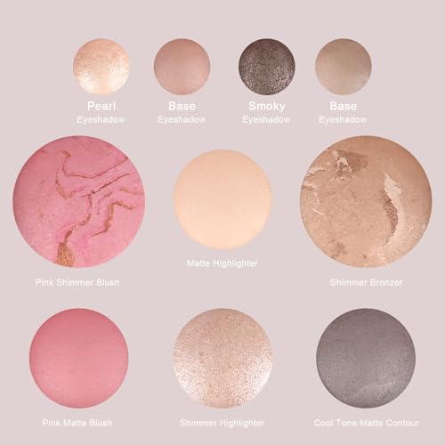 All-in-One Baked Makeup Palette with Bronzer, Blush & Eyeshadow