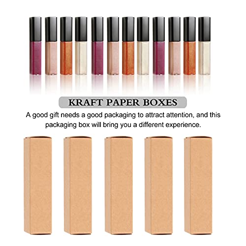 Kraft Paper Lipstick Boxes - 50 Pack, 3.3x0.8x0.8 Inch