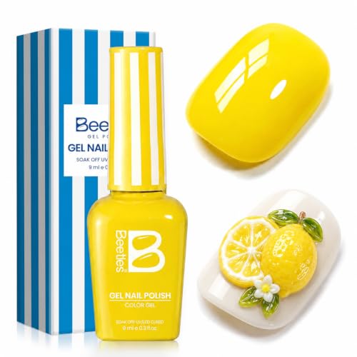Beetles Yellow Gel Nail Polish Lemon Stripe 9ML