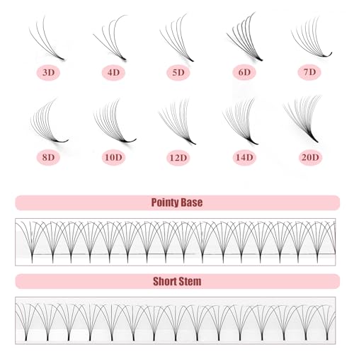 ABONNIE Premade Lash Fans 20D Volume Extensions 8-15mm D Curl